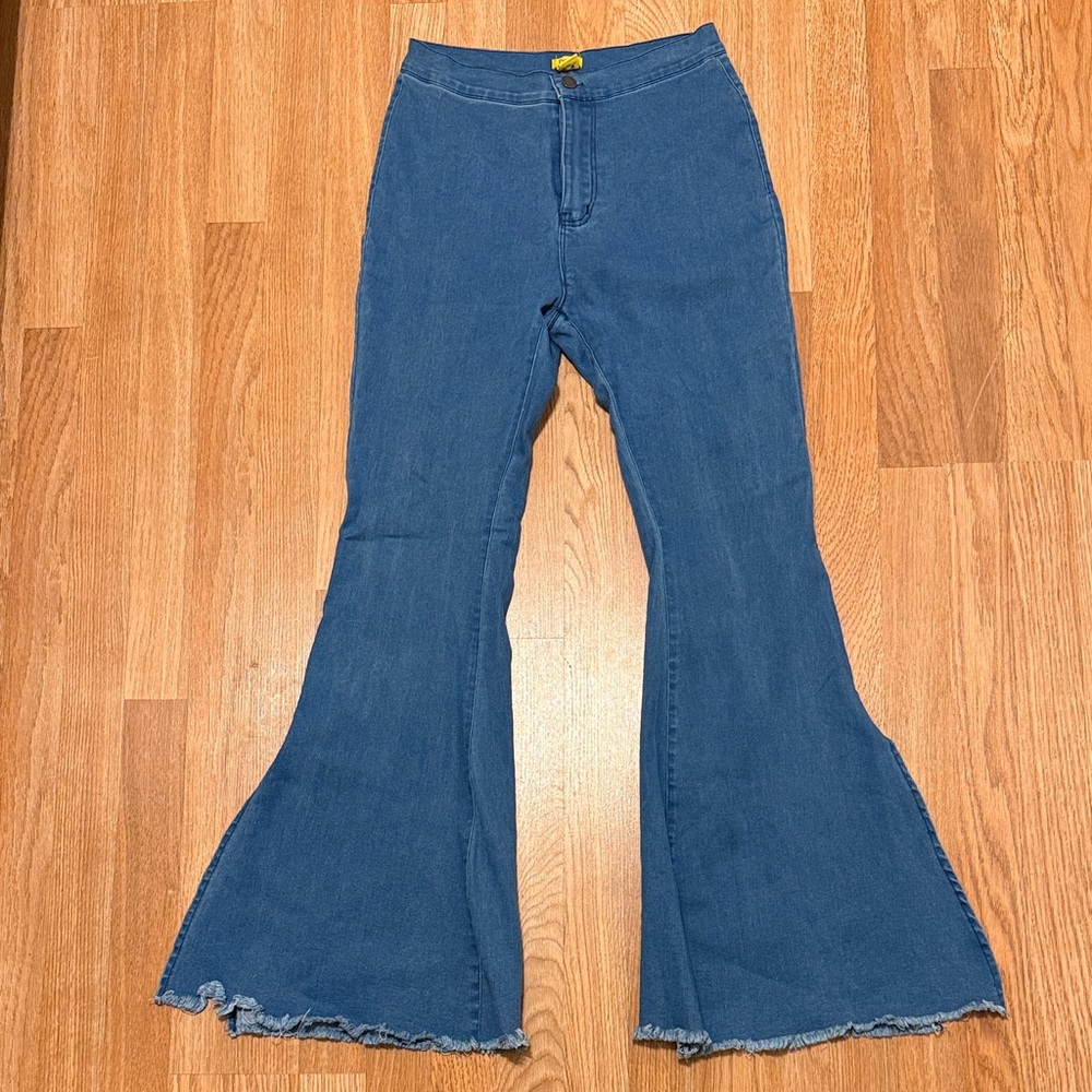 Daisy Women's Wide Leg Flare Jeans in Deep Blue